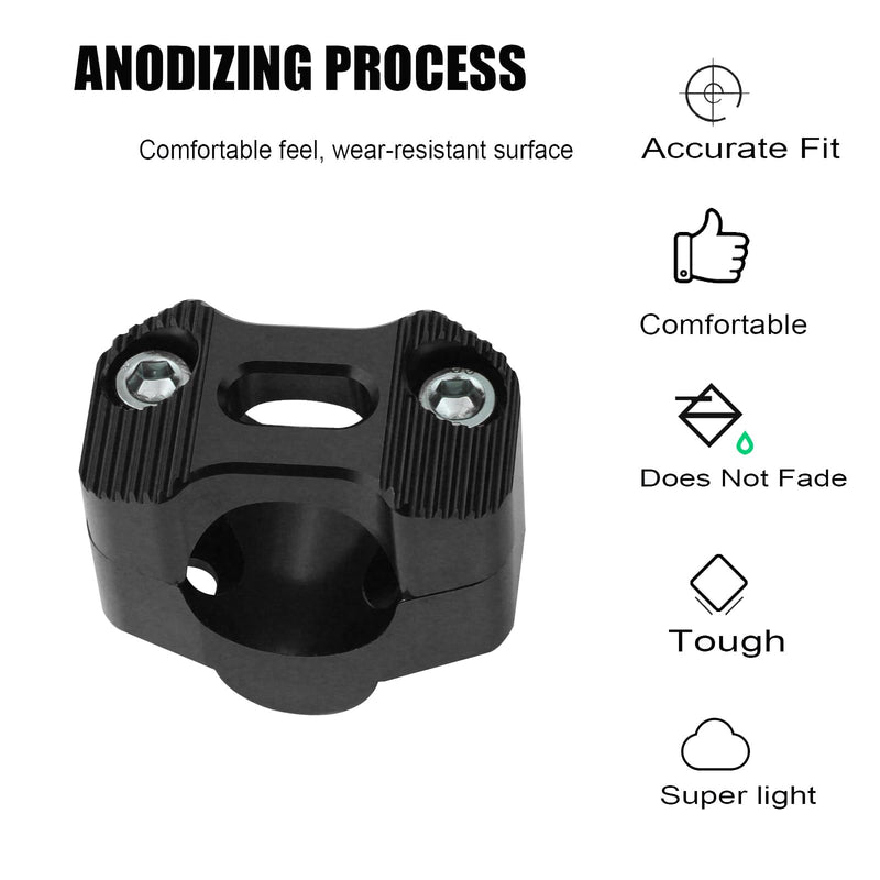 Universal Motorcycle 7/8" 1 1/8" 22MM 28MM CNC Aluminum Handlebar Handle Risers Adjustable Fat Bar Adapter Mount Clamps Universal For EXC KLX KXF YZF CRF XR SX SXF XCW WR YZ Dirt Pit Bike (Black) Black