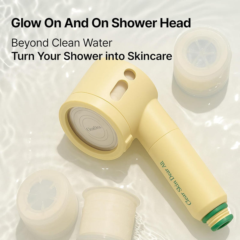 Glow On and On High-Pressure Filter Shower Head – PP Filter & Citric Acid Beads, Easy Installation, Upgrade with Ampoule Cartridges, 3-in-1 Purifying System
