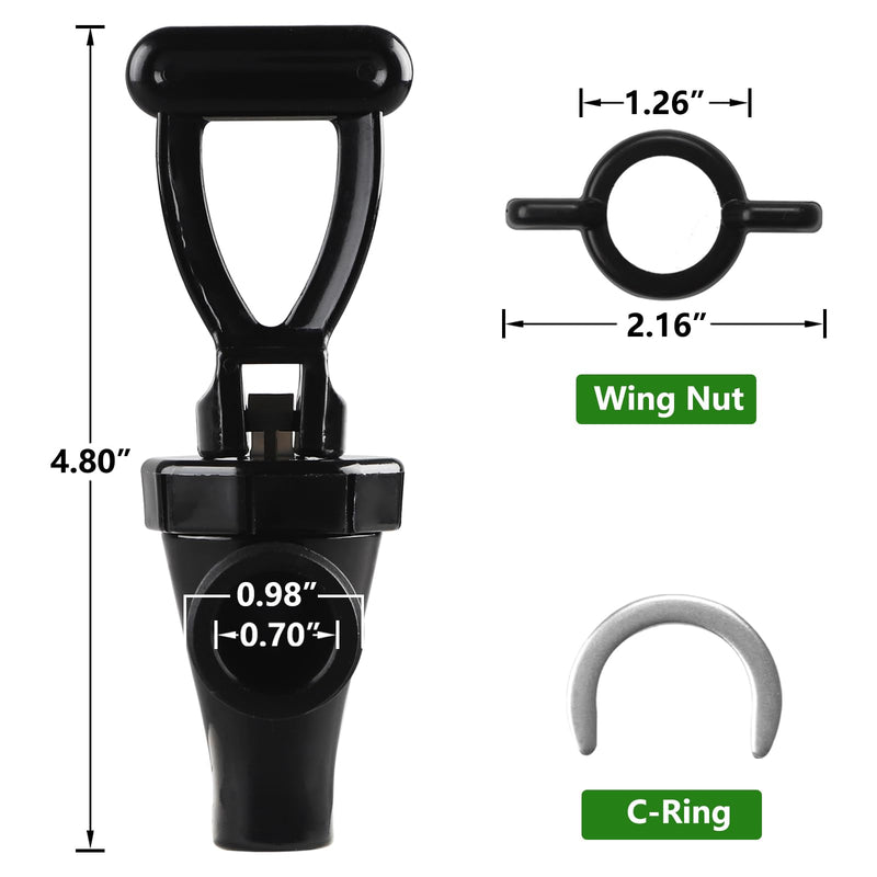 6Pcs 03260.0002 Faucet Kit for Tea Dispenser Replacement Parts for Tea Urn Beverage Dispenser Tea Faucet Kit with 6 Wing Nuts and 6 C-Rings by GWENBHMTOOL 6 Pack