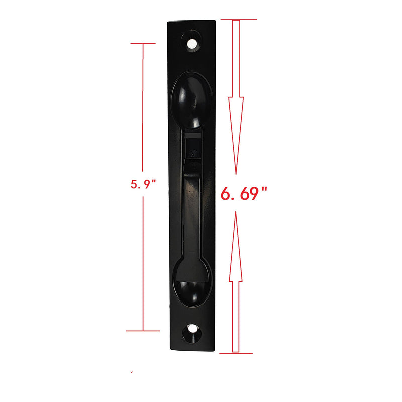 Solid Zinc Alloy Extension Flush Bolt with Rod 12"-Satin Black-Pack of 2
