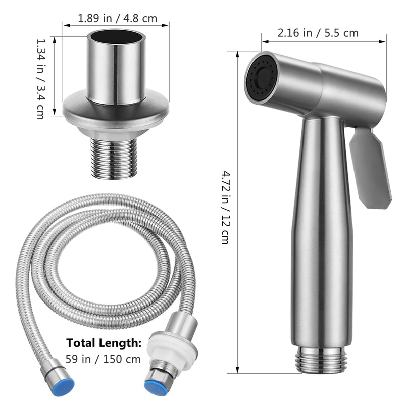Operitacx Sink Sprayer with Hose, Universal Pull Out 304 Stainless Steel Kitchen Side Sprayer 1/2 inch Connector for Washing Vegetables and Dishes