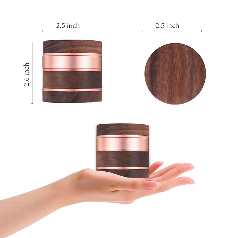 Wooden Spice Grinder 2.5", Rose Gold.