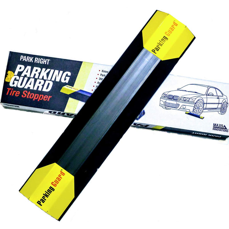  [AUSTRALIA] - Maxsa 37355 Parking Guard Tire Stopper , Black 1-Pack