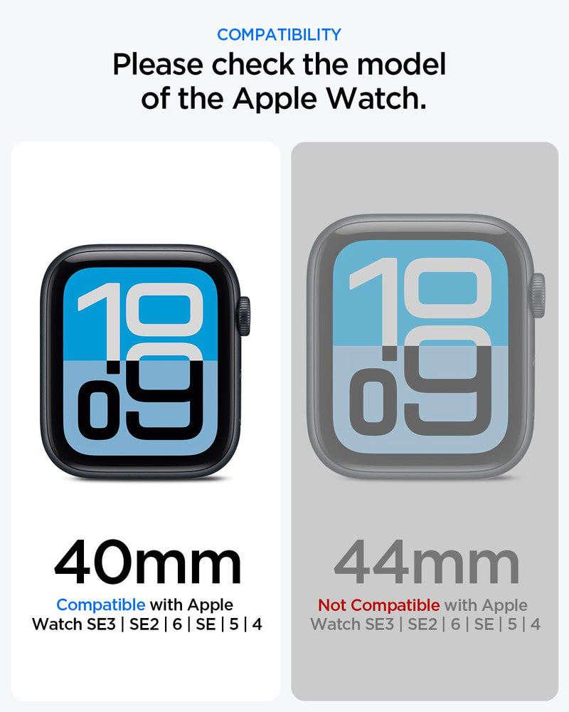 Spigen Thin Fit 360 for Apple Watch 40mm Waterproof Case | Built-in Touch Sensitive Tempered Glass Screen Protector for Apple Watch Series SE3/SE2/6/SE/5/4 Cover - Black Black with Waterproof Screen