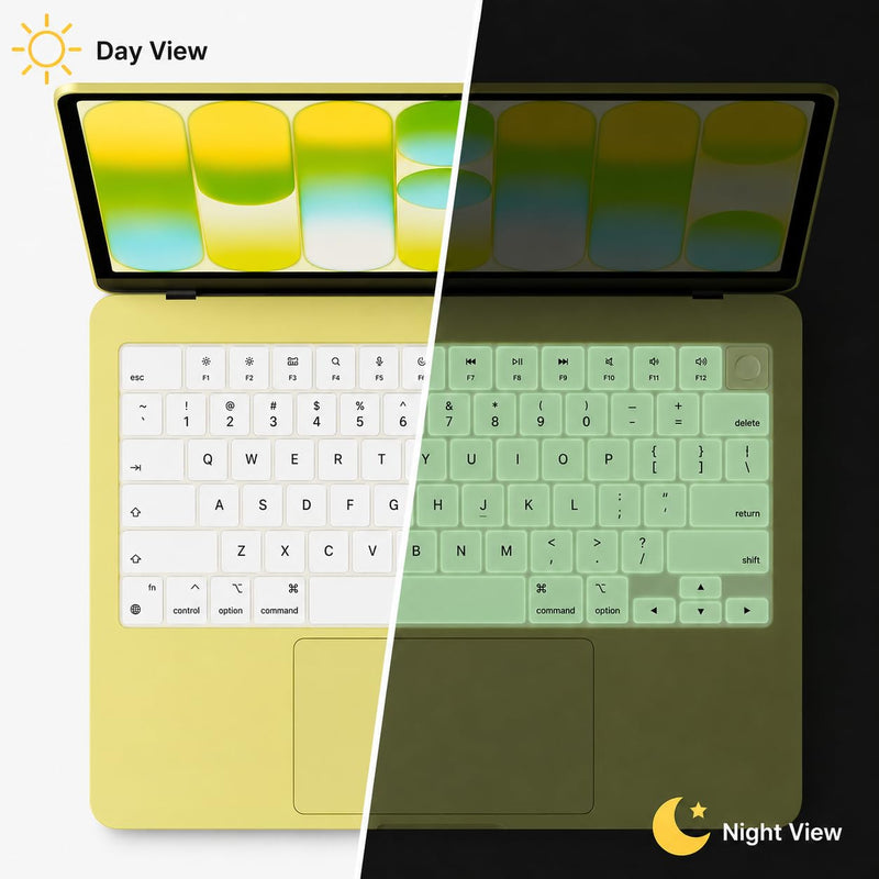Glow in The Dark Keyboard Cover Skin for MacBook Neo 13 Inches A18 Pro | Glow at Night for Easy Typing, Silicone, US/ANSI Layout, Anti-Spill Dust Proof, Luminous Keyboard Protector Accessories White