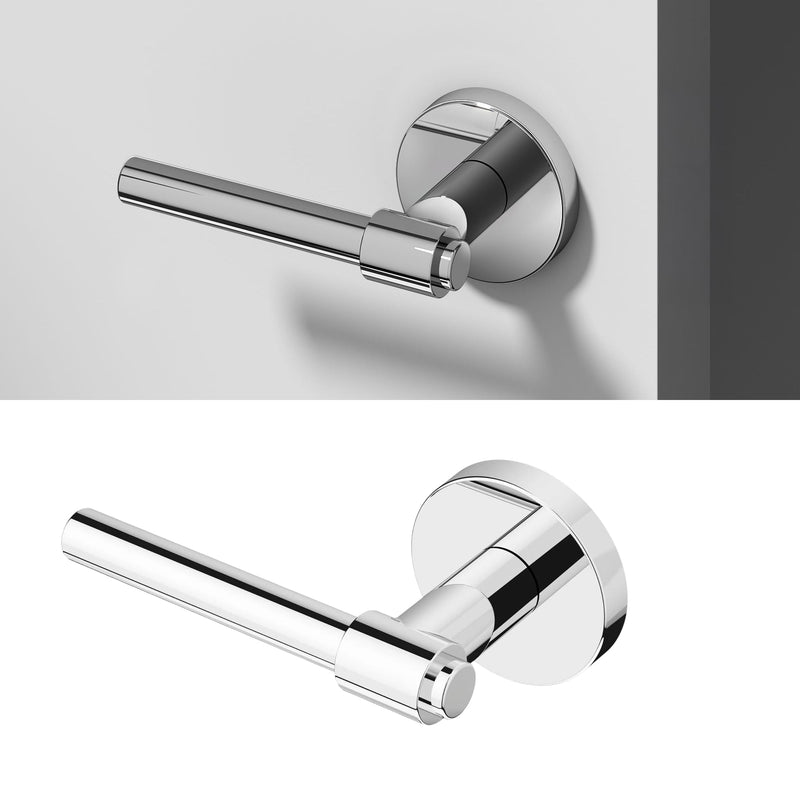 Okun Zen Dummy Door Handle, Chrome Non-Turning Door Lever 1-Pack – Decorative Reversible Interior Handle for Closet, Pantry, Hallway & French Doors, Sleek Modern Design