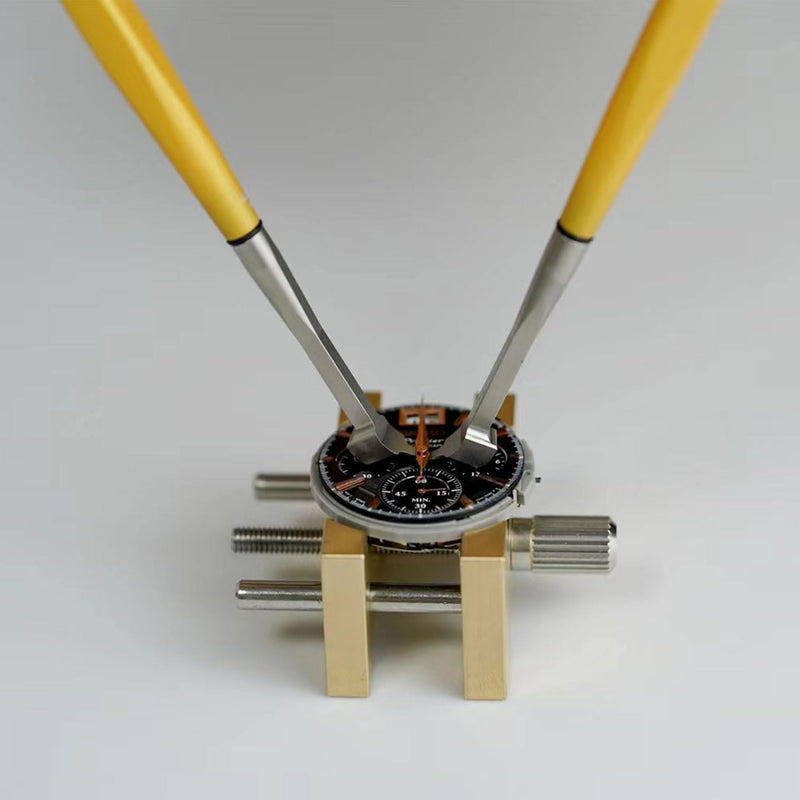 2 PCS Extensible and Reversible Brass Watch Movement Holders Multi-Functional Metal Watch Repair Tool Set for Watchmaker Repair