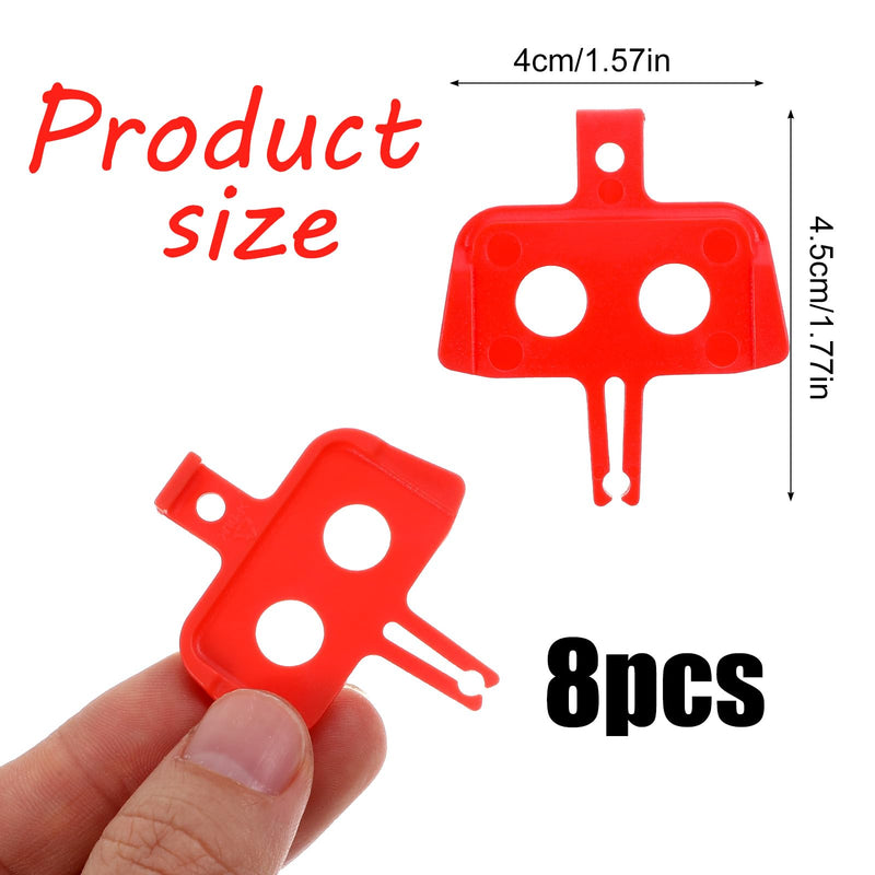 8PCS Bike Brake Pads, Bicycle Disc Brake Pad Spacer, Bicycle Hydraulic Disc Brakes Pad Spreader Bike Accessories Cycling Repair Tools for Mountain, Road Bikes (Orange)