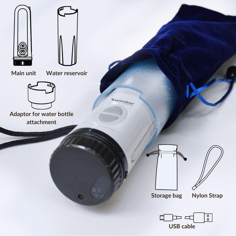 Swissker by Swissklip Portable Bidet Travel Sprayer – Rechargeable Electric Handheld Personal Hygiene Cleaner, Compact USB Bidet with Adjustable Pressure for Home & Travel