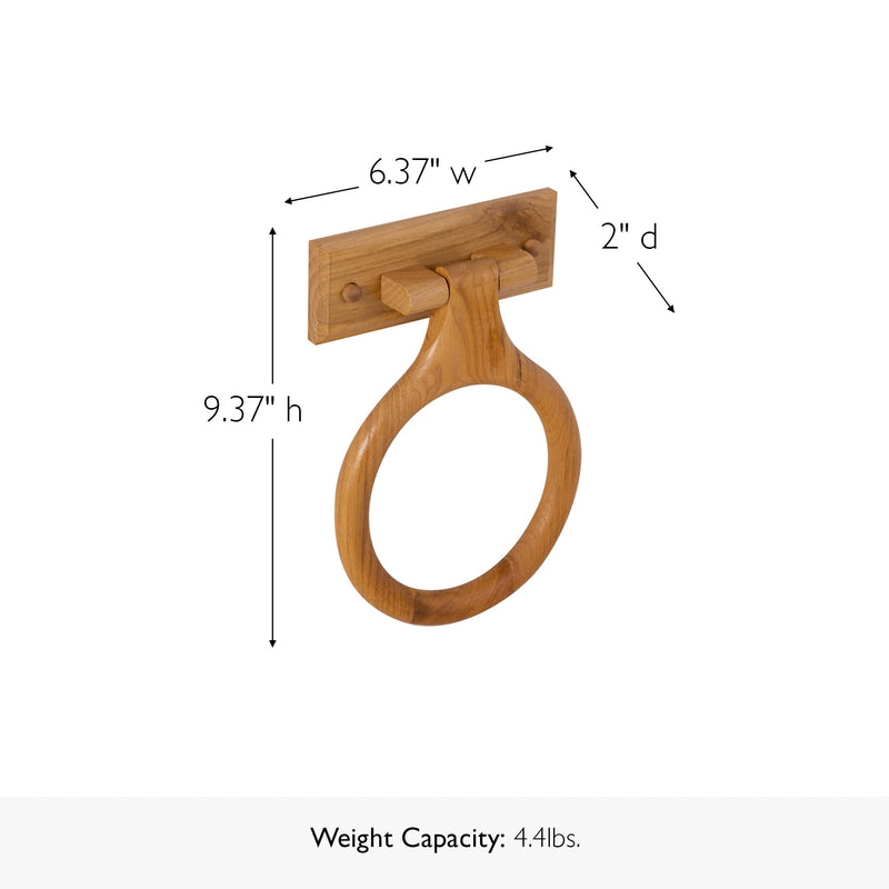 Dalton 4-Piece Bathroom Accessory Set, Honey Oak, Includes Towel Bar, Towel Ring, Toilet Paper Holder, and Robe Hook – Design House, 561258 4 Piece Set