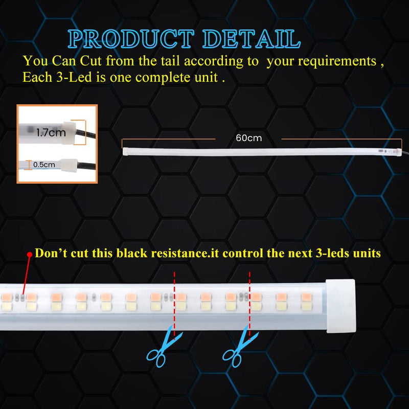YM E-Bright DRL Led Strip Lights for Cars SUV Motorcycle Daytime Running Lights Turn Signal Bulb Sequential Switchback Led Strip Amber/Yellow & Blue (2Pcs 60CM/24 Inch) Blue/Yellow 60 CM