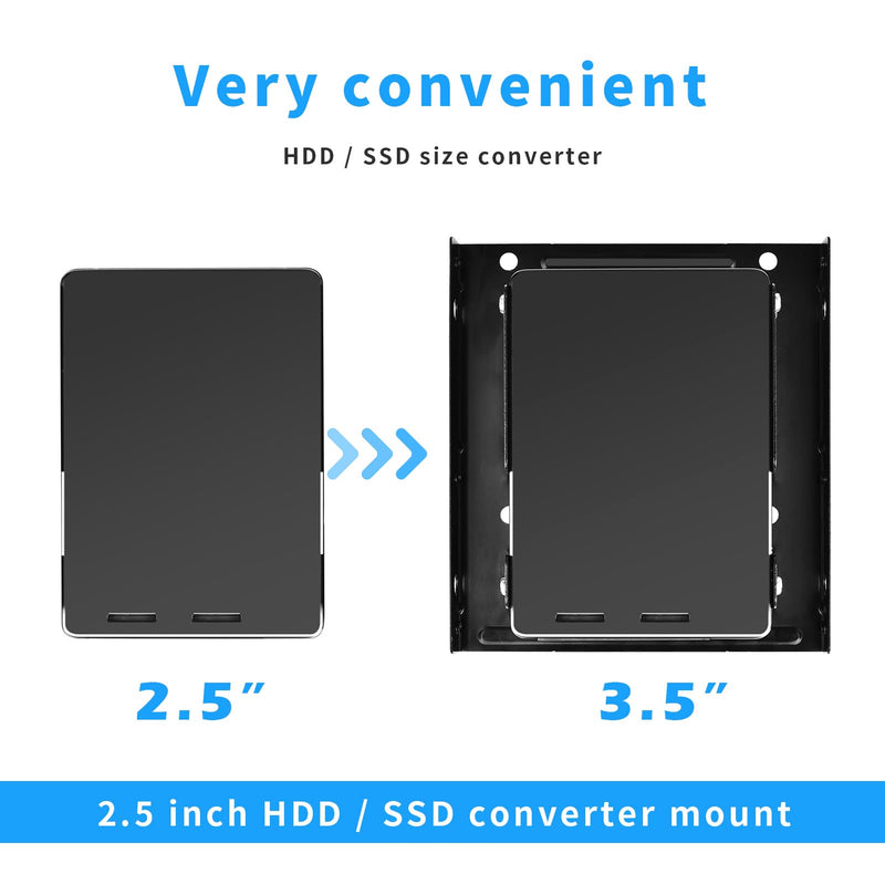 ELUTENG Double-Deck HDD SSD Mounting Bracket 2Pack 2.5" to 3.5" Hard Drive Adapter SSD Bracket Metal SSD HDD Holder with Mounting Screws Hard Drive Bay Mounting Bracket for PC