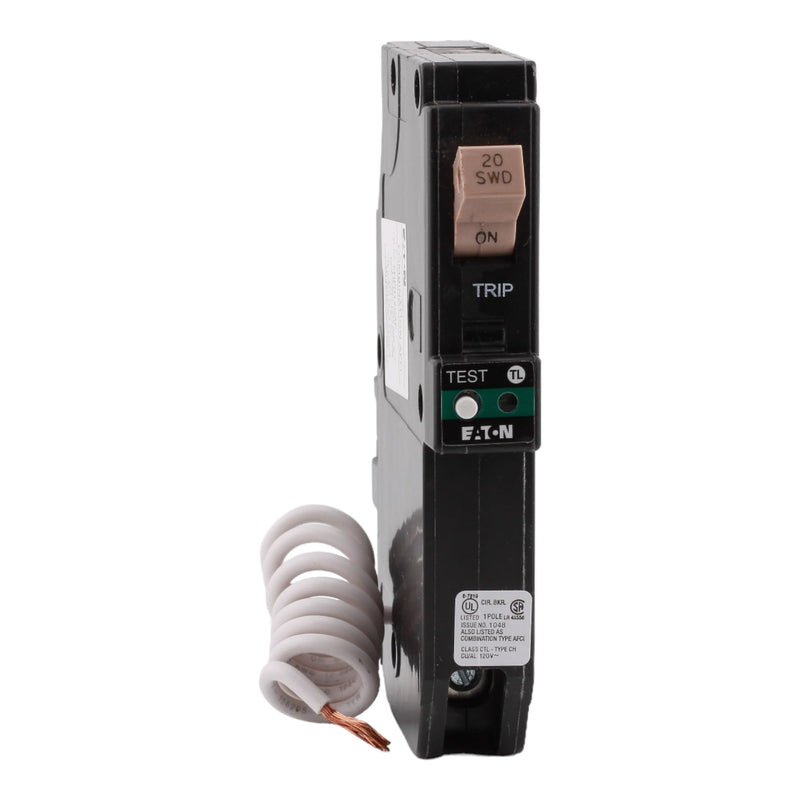 CUTLER-HAMMER CHFN120AF 20 Amp Single Pole Arc Fault Circuit Breaker (AFCI), Pigtail Neutral, 120/240V, 10kAIC, UL Listed (1)