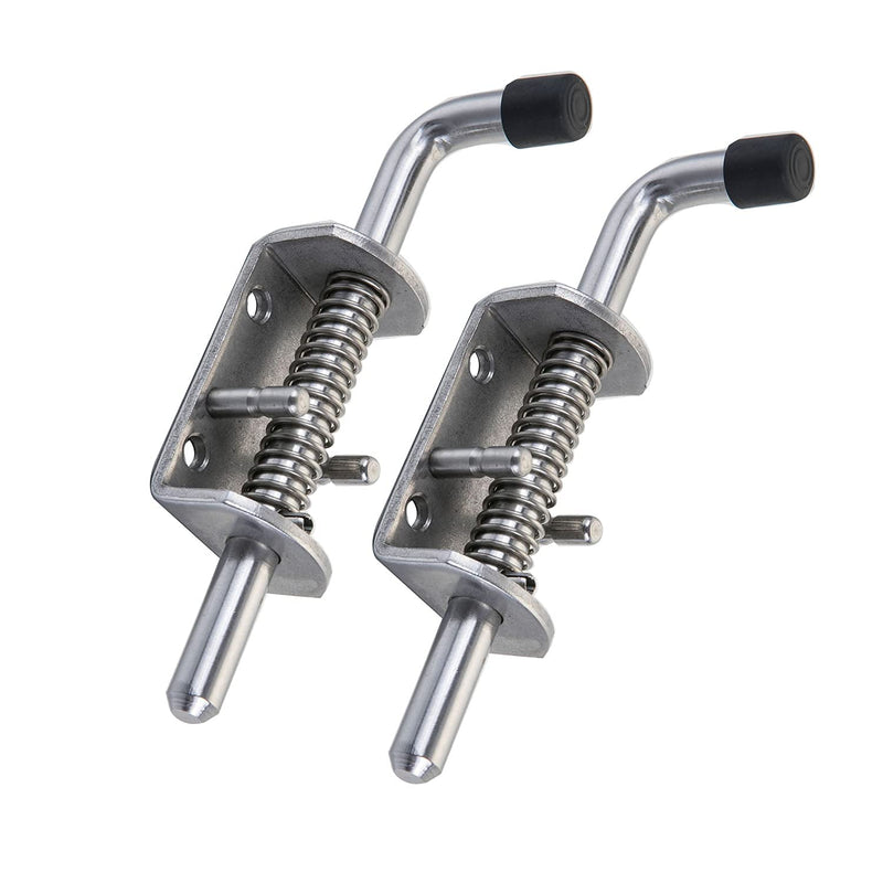 2 Pack Heavy Duty Stainless Steel Spring Loaded Barrel Bolt Latch Lock,Latch Pin for Door Shed Gate or Tailgate Trailer Garage