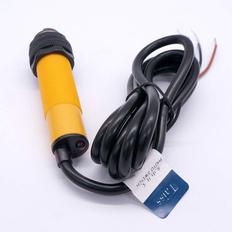 Taiss photoelectric Sensor 2m Sensing Feedback Reflex photoelectric Switch Sensor E3F-R2NK 6-36VDC NPN NO（Normally Open）Proximity Switch Diameter 18mm E3F-R2N1