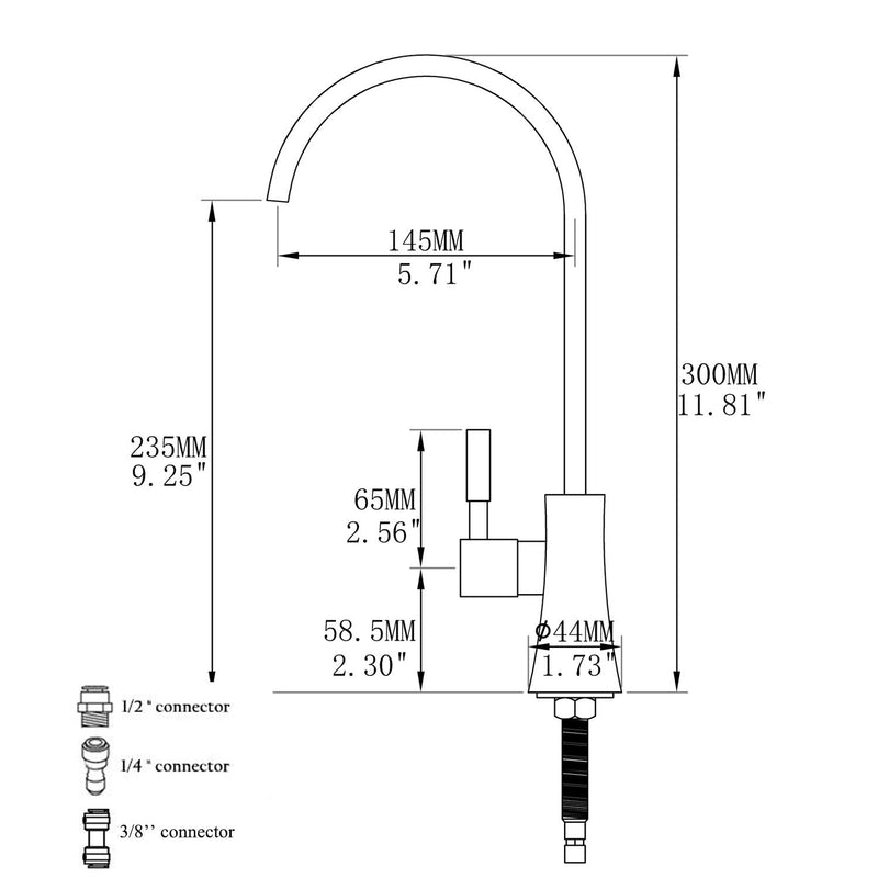 Bronze Water Filter Faucet,Commercial Everse Osmosis Faucet for Under Sink, Stainless Steel Drinking Water Purifier Faucet, Oil Rubbed Bronze