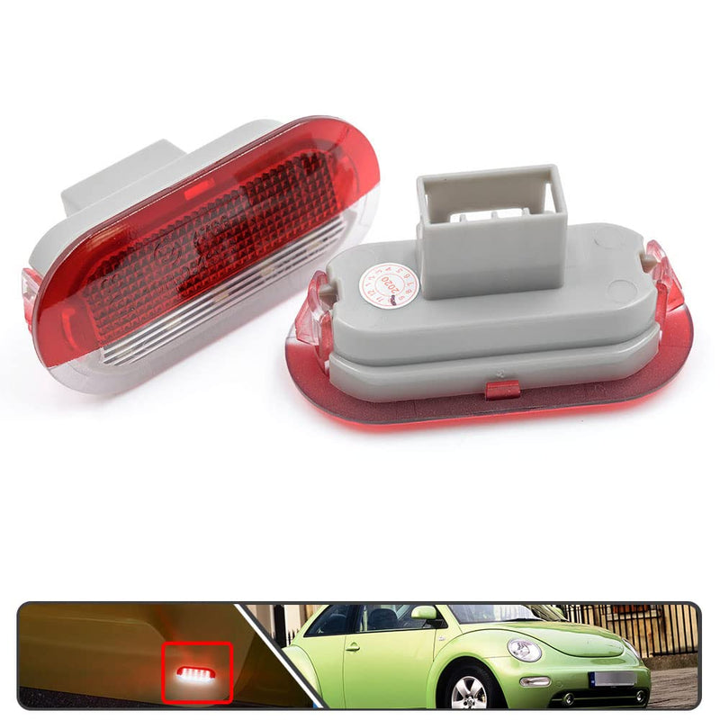 2Pcs LED Courtesy Door Light for Volkswagen Beetle Golf MK3 MK4 Jetta MK3 MK4 White LED Courtesy Projector Under Door Warming Lamps