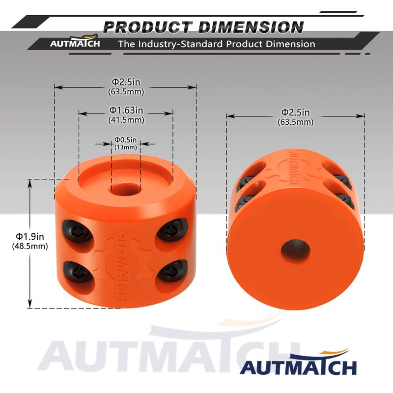 AUTMATCH Winch Cable Hook Stopper (1 Pack), Silicone Rubber Winch Stopper for Wire & Synthetic Rope, Winch Line ATV UTV, Shock Absorbent, Prevent Pulling Bounce and Abrasion, Orange Winch Cable Hook Stopper - 1Pack