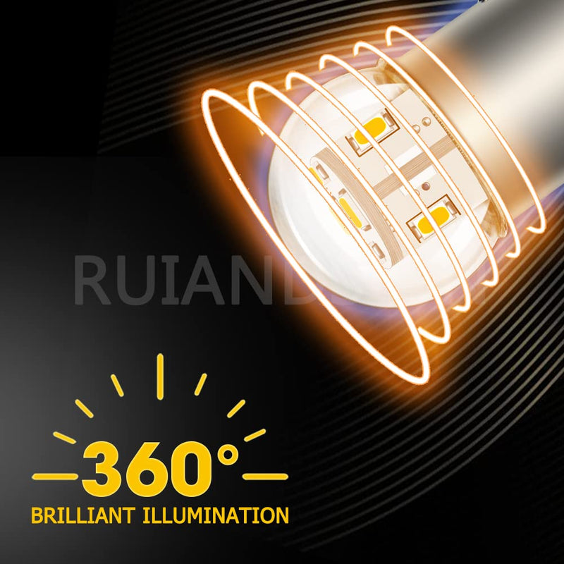 Ruiandsion 2pcs 1157 LED Bulb 12V BAY15D 2057 2357 7528 Warm White 3014 12SMD LED Chipsets LED Backup Reverse Brake Tail Lights