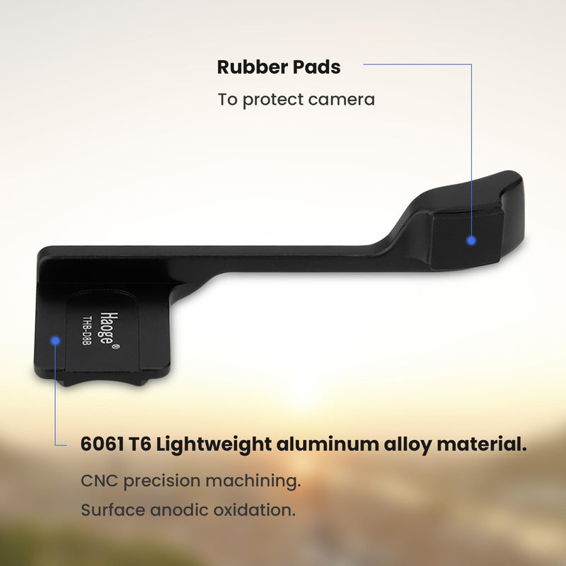 Haoge Metal Thumb Up Grip for Leica D-LUX 8 Camera Digital AccessoriesTHB-D8B Hot Shoe Thumb Up Rest Support Handgrip