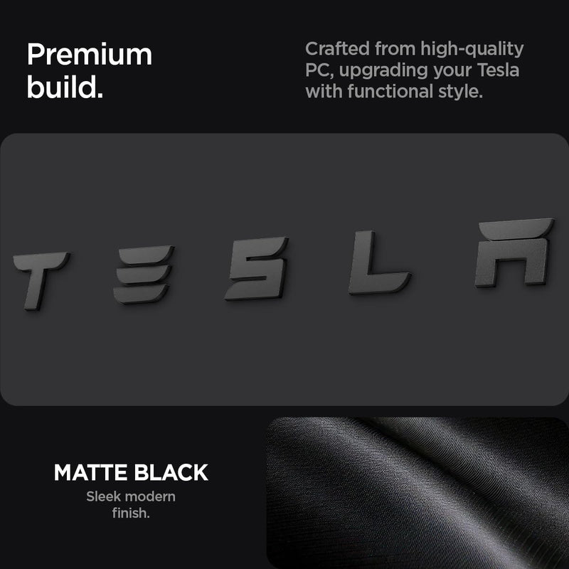 Spigen Rear Emblem Logo Full Cover Sticker Designed for Tesla Model 3 2025/2024 Refresh (Highland) - Black
