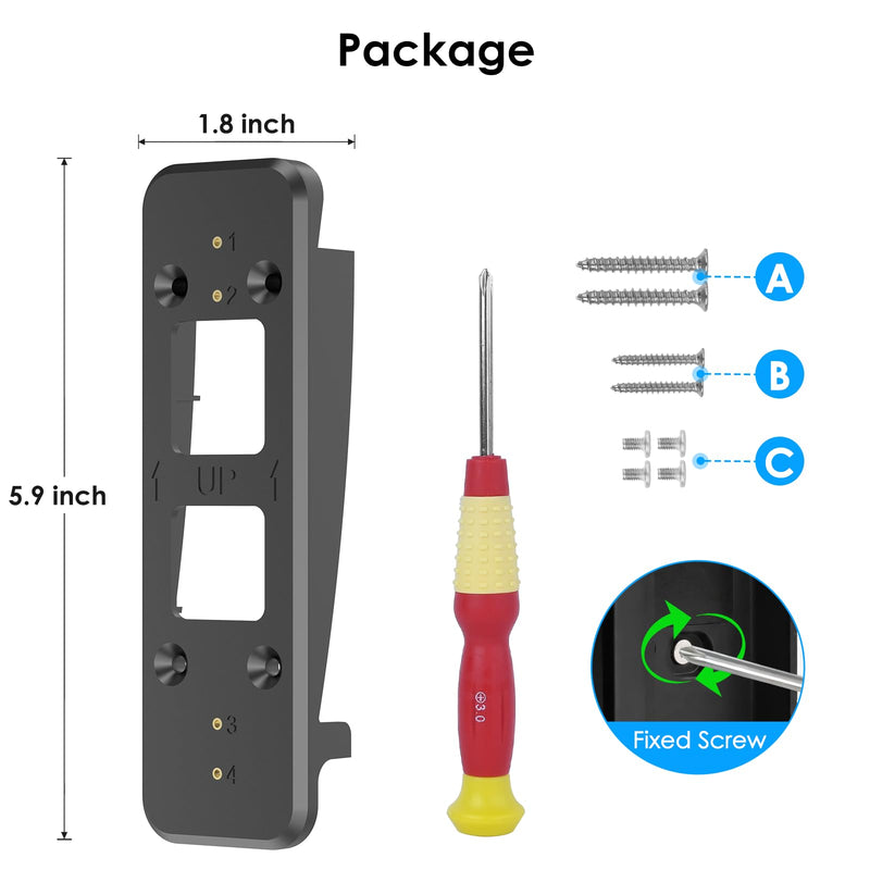 Vinyl Siding Mount for Eufy Doorbell Camera E340/C30/C31,Adjustable Angle Doorbell Wedge Corner Mounting Bracket Kit for Eufy E340,Camera Mount Solve Siding Tilt Problem(4" Standard Vinyl Siding Only)