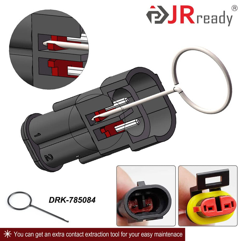 JRready ST5234 Pin Extractor Tool Set for AMP Super Seal1.5 /Metri Pack 150,280/TE 968880,968849/ JST Connector kit,Automotive Wire connectors Sealed Male/Female Terminal Removal Tool Kit 5PCS
