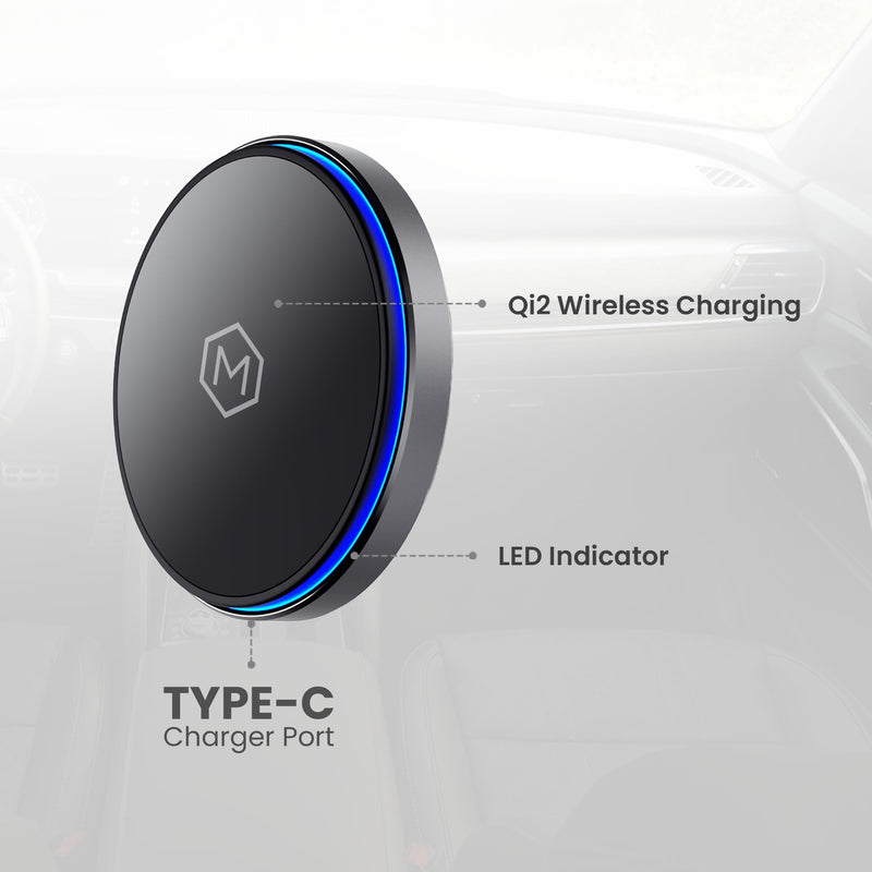 Mag Switch Qi2 Mag Safe Wireless Car Charger Air Vent Mount, 15W Fast Charger with a built in on/off switch for charging, Strong N52 Magnets, Compatible with iPhone 14/15/16/17 Iphone Air
