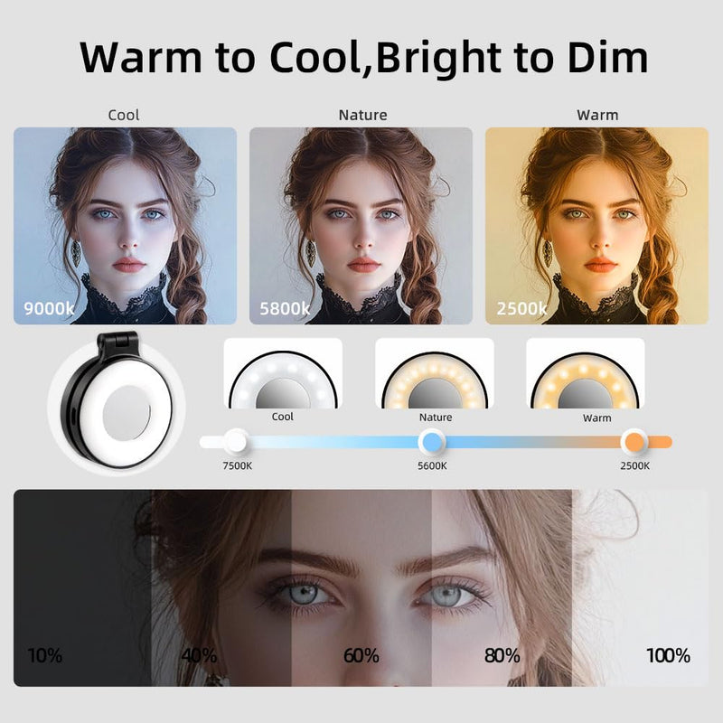 Magnetic Selfie Light, Cell Phone Light Compatible with Selfies,Computer, TikTok,Laptop, Webcam, Video Recording