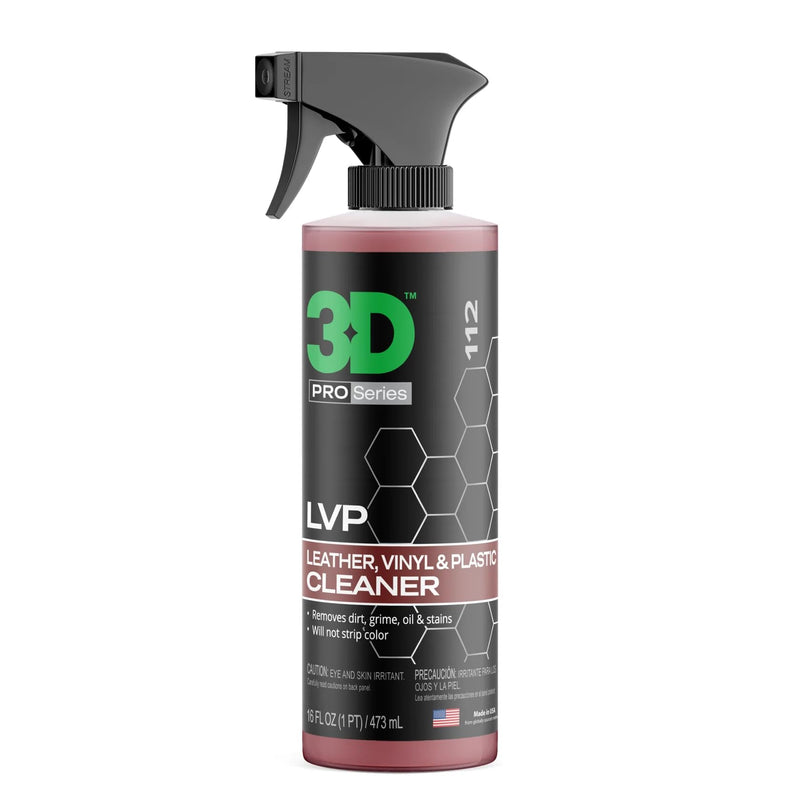 3D LVP Interior Cleaner - Removes Dirt, Grime, Grease, Oil & Stains from Leather, Vinyl & Plastic - Great for Seats, Steering Wheels, Door Panels, Dashboards - Car, Office, Home Use 16oz. 15.89 Fl Oz (Pack of 1)