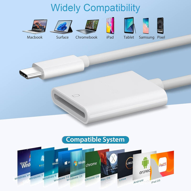 USB C SD Memory Card Reader, Type C Camera Adapter Trail Viewer for iPhone15/ iPad MacBook/Air/Pro iMac/Samsung Galaxy Android One Solt
