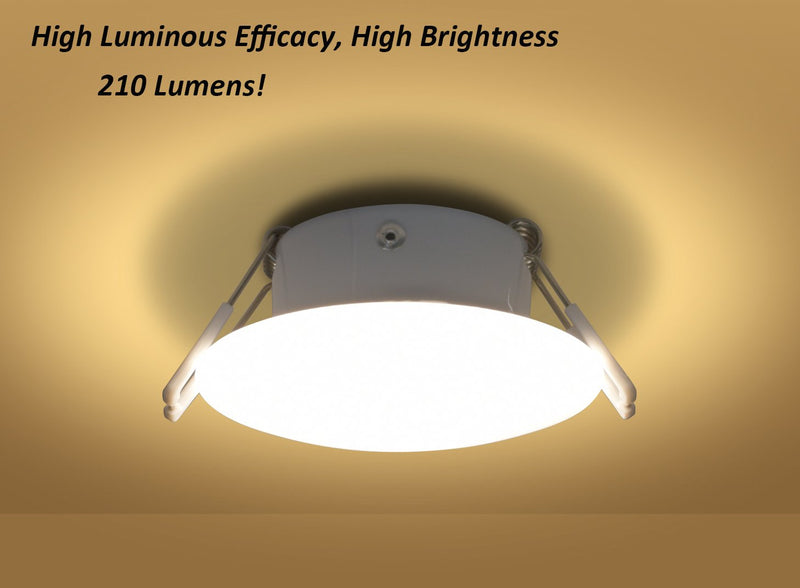Facon 3 Inch 12V LED RV Puck Light, DLFST3-008/RVR3H-MH34, 3400K Full Aluminum Recessed Mount Down Light, 12Volts Interior Light for RV Motor-Homes Camper Caravan Trailer Boat 3400K Warm White Light