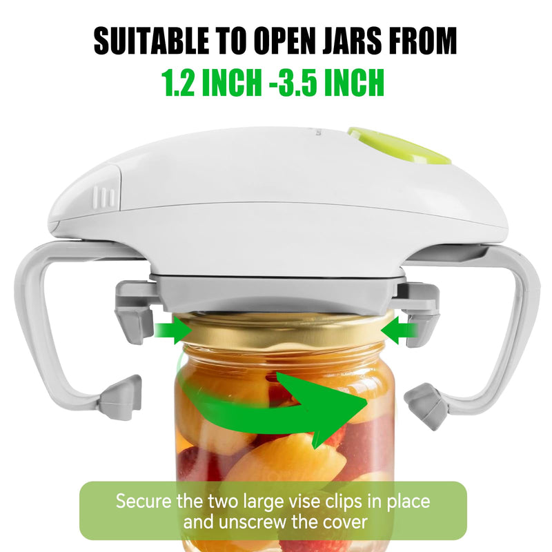 Automatic Jar Opener Suitable for The Elderly With Arthritis And People With Weak Hands， It Can Automatically Open Lids of Most Sizes With One Button， A Kitchen Gadget As A Gift