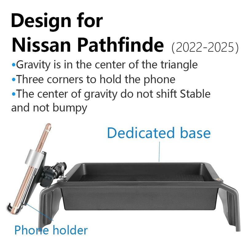Car Phone Holder Center Console Organizer Tray for Nissan Pathfinder 2022 2023 2024 2025 [Not for 2026]Auto Interior Accessories Best Cell Phones Mount Mobile CellPhone Stand Dashboard Screen Storage