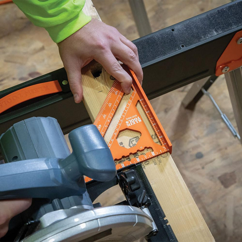 Klein Tools 935SQVP 7-Inch Rafter and 16 x 24-Inch L-Shaped Framing Square Set, Double Laser Etched Aluminum, Multi-Functional Carpenter Layout Tool for Woodworking Rafter and Framing Square Set