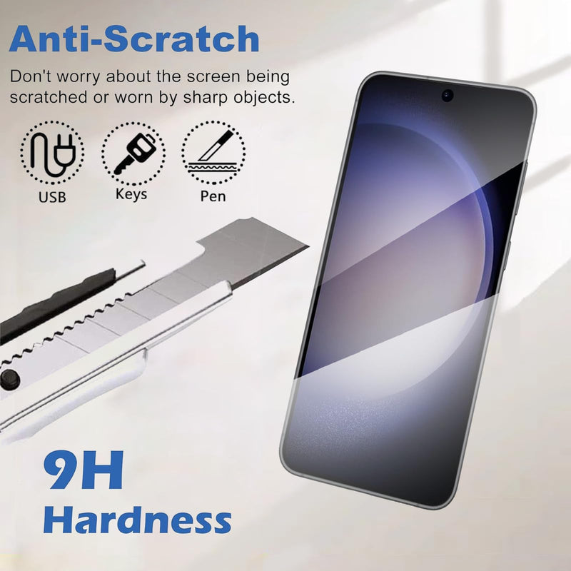 【2+2 Pack】 Privacy Screen Protector for samsung galaxy S23 Plus 9H Tempered Glass Anti-Spy Private Film Compatible for Samsung S23 Plus and (2 Pack) Camera Lens Protector