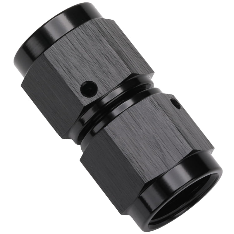 6AN Female to 6AN Female Straight Swivel Coupler Fitting Adapter Union Aluminum Black Black - Straight
