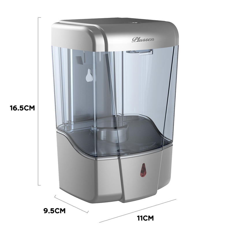 Soap Dispenser Wall Mount, Automatic Hand Sanitizer Dispenser 600ml Gel n Liquid Touchless Commercial Wall Soap Dispenser for Bathroom,Silver-600ml Silver-600ml