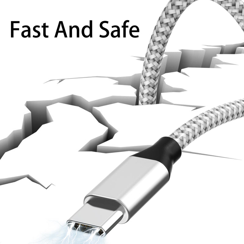 USB C to USB C Cable Nylon Braided 60W 3/3/6/6/10 FT USB Type C Fast Charging Cable for iPhone 15/15 Plus/15 Pro Max, MacBook Pro, iPad Pro Air, Samsung S24/S24 Ultra/S23