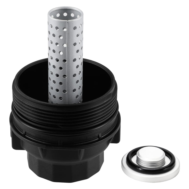 15620-38010 Oil Filter Housing Cap Assembly With Oil Plug Drain, Fit for Toyota Tundra, Sequoia, Land Cruiser & Lexus LX570, Replace 15620-0S010 15620-38010