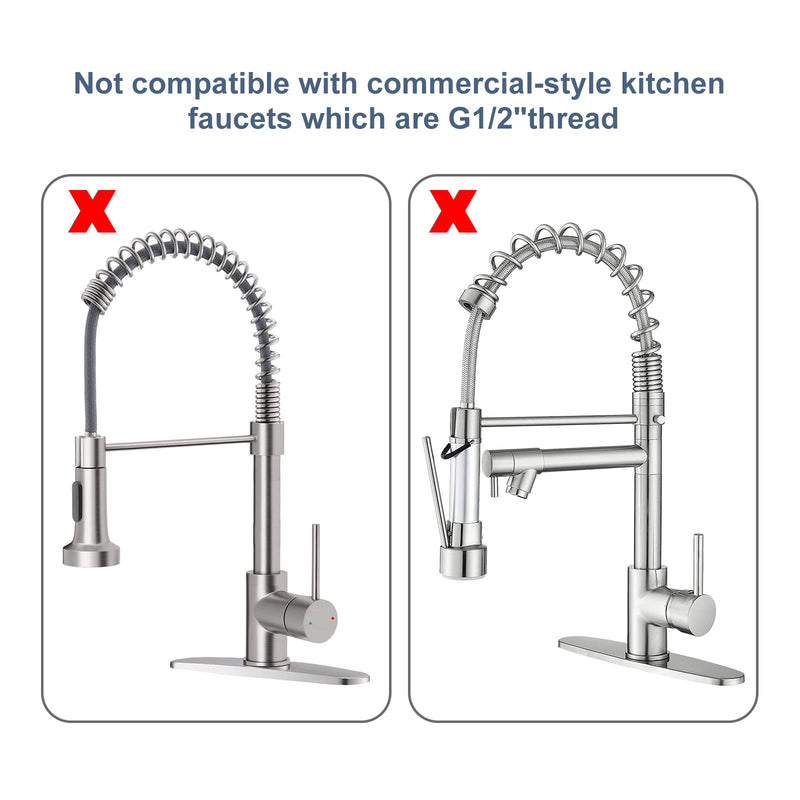 Pre Rinse Sprayer Commercial Sink Sprayer Head,1.42GPM Spray Valve Dish Spray Nozzle with Ergonomic Handle, Commercial Faucet Parts for Commercial Kitchen Sink,Chrome Finished（Gray） Pre Rinse Sprayer Gray