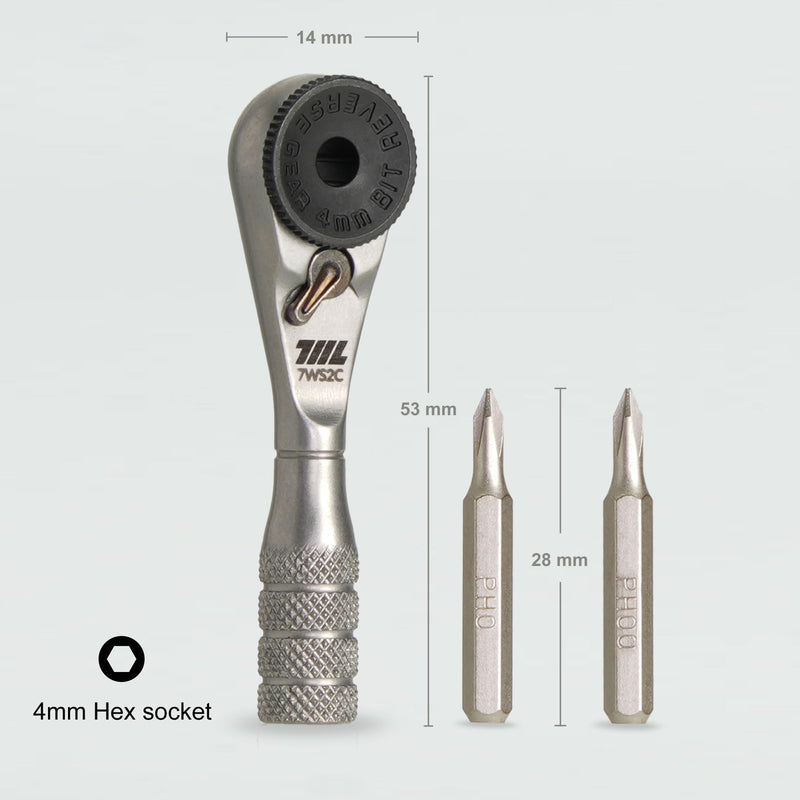 711L Micro Ratchet Wrench with Knurled Grip - 4mm Precision Ratcheting Screwdriver, Mini Ratchet Tool for Electronics, Watch, Phone & Device Repair