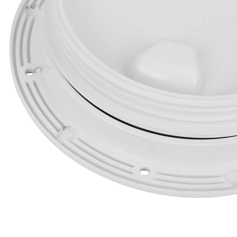 X AUTOHAUX 6" White Circular Non Slip ABS Inspection Hatch Deck Plate with Detachable Cover