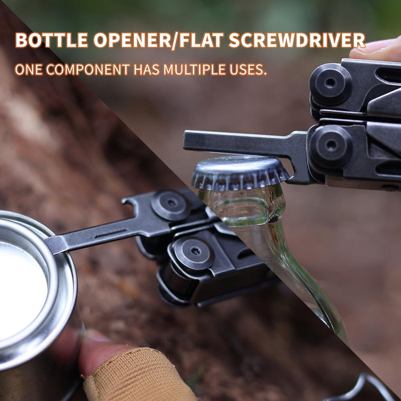 GrandHarvest professional multitool, large folding scissors, multifunction pliers, folding knife, equipped with a nylon case, suitable for camping, outdoor activities, and repairs