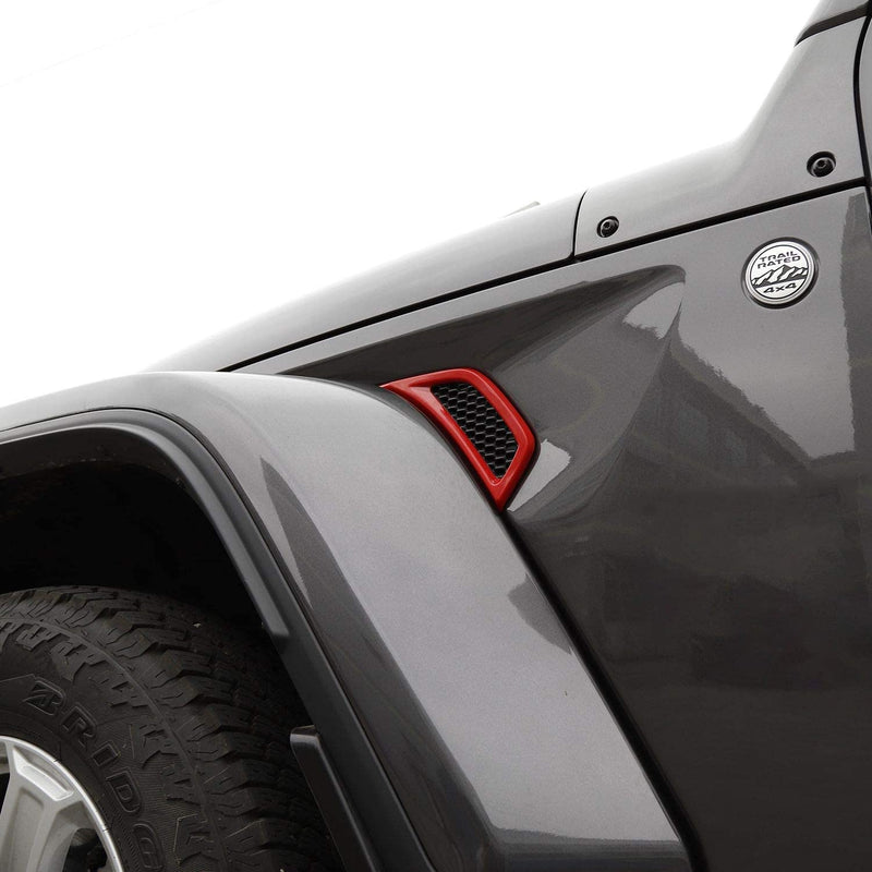 Voodonala for Jeep JL Side Air Conditioning Vent Outlet Decoration Trim for 2018-2025+ Jeep Wrangler JL JLU Gladiator JT 4xe, ABS Red