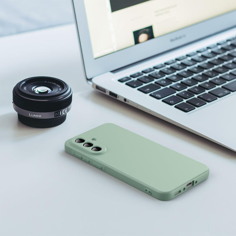 Suitable for Samsung Galaxy A37 5G Phone Case [Liquid Silicone Cover] [Microfiber Interior] Rubber Silicone Gel TPU Liquid Shockproof Case for Samsung Galaxy A37 5G - Match Matcha Green
