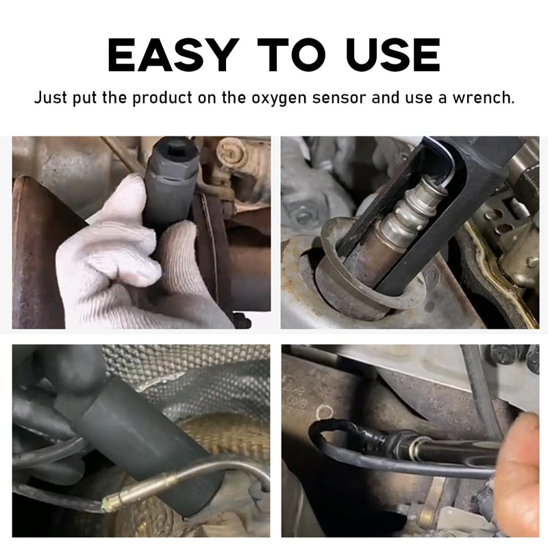 Car Oxygen Sensor Socket with Side Wire Cutout, 1/2" Drive by 7/8" 6-Point Fit All Vehicles O2 Removal and Installation, Car Accessories (9mm) 9mm