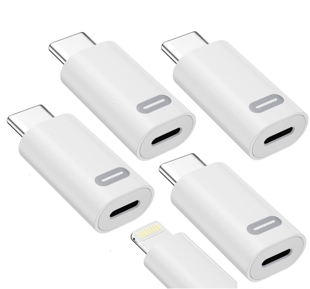 DESOFICON 4 Pack iPhone Charging Adapter,MFi Certified USB C Male to Lightning Female Connector Type-C to 8 Pin PD Fast Charging Converter Data Sync for iPhone 15 15 Pro Max 15 Plus iPad Galaxy Pixel