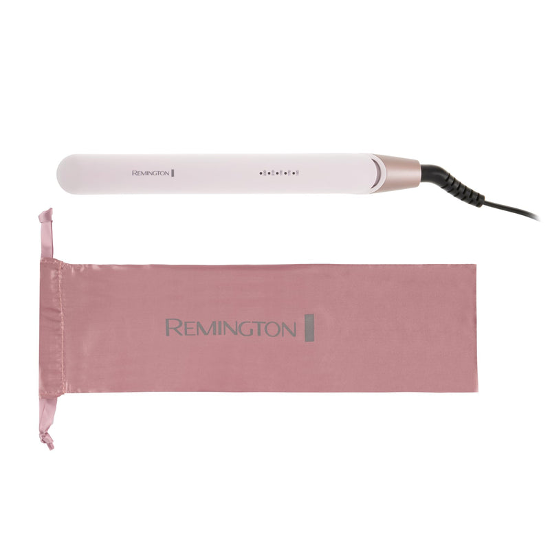 Remington Almond Allure Hair Straightener, 31 cm, Extra-Long Plates, S4807 | Advanced Ceramic Plates Infused with Almond Oil, curved design for curls & waves, worldwide voltage