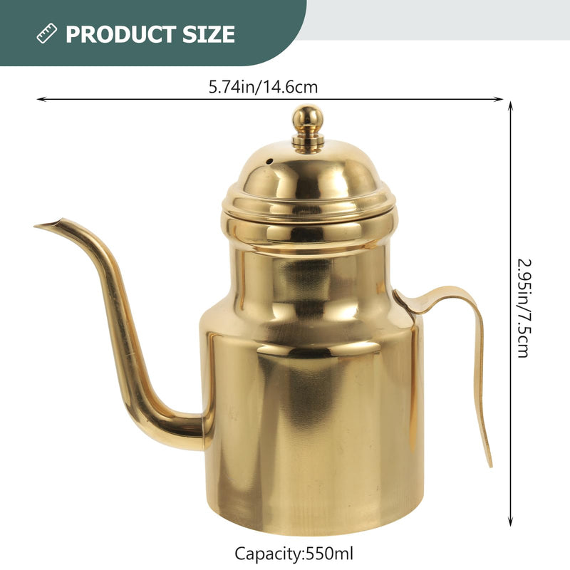 Cabilock 14oz Olive Oil Dispenser Bottle for KitchenGold Olive Dispenser Gold Stainless Oil Dispenser Bottle Vinegar Dispenser Can with Non-for Kitchen Gadgets, Air Fryer, Salad 14 Ounces Golden